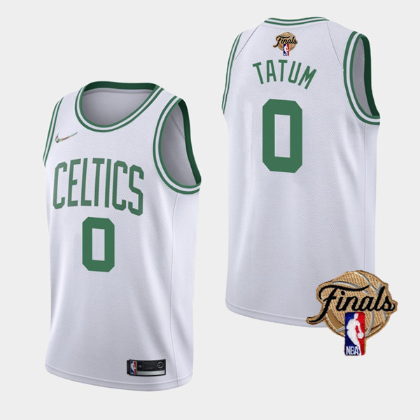 Men's Boston Celtics #0 Jayson Tatum 2022 White NBA Finals Stitched Jersey - Click Image to Close